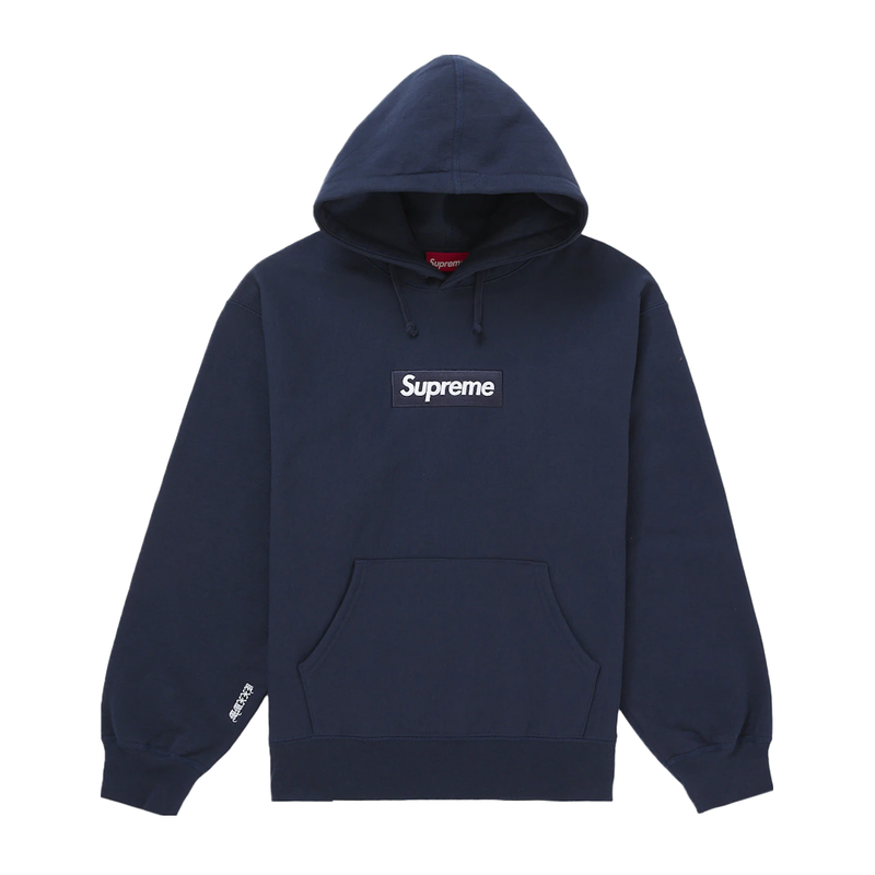 Supreme Box Logo Hooded Sweatshirt Navy