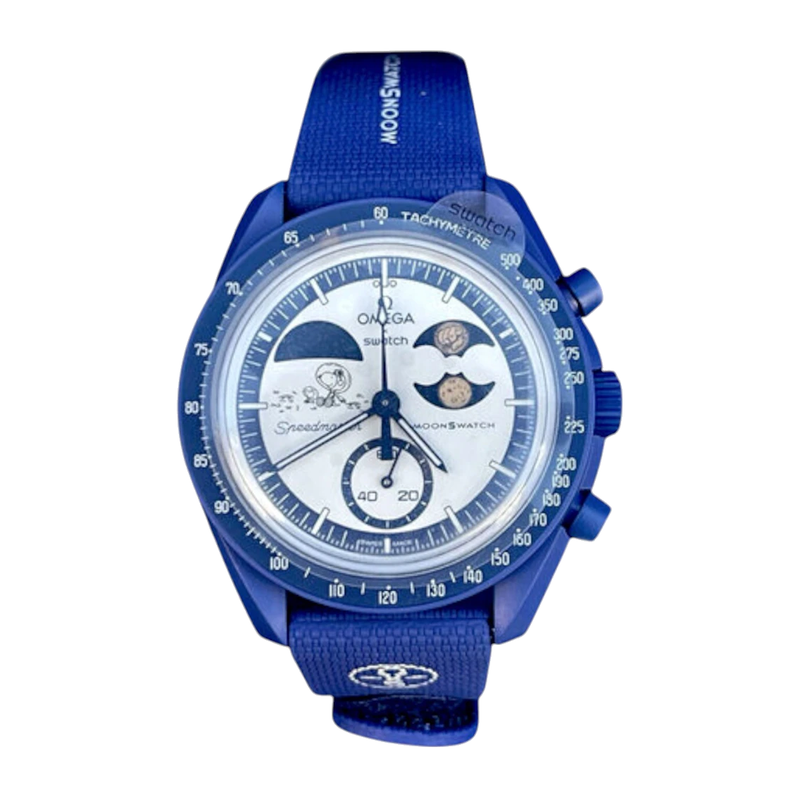 Swatch x Omega Bioceramic Moonswatch Mission To Earthphase Moonshine Snoopy Gold SO33N703L