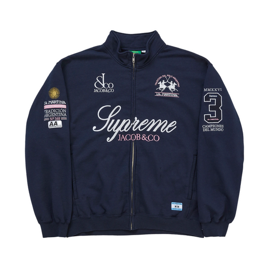 Supreme La Martina Zip Up Sweatshirt Navy