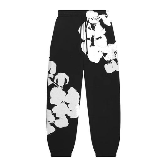Denim Tears Big Cotton Wreath Sweatpants Black