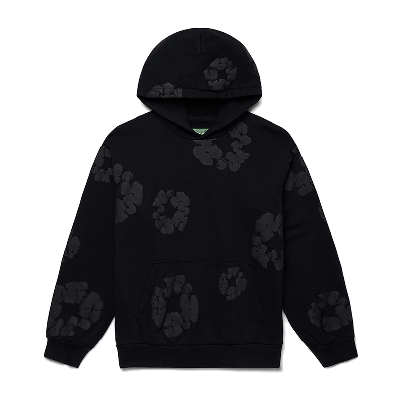 Denim Tears Cotton Wreath Hoodie Black Monochrome