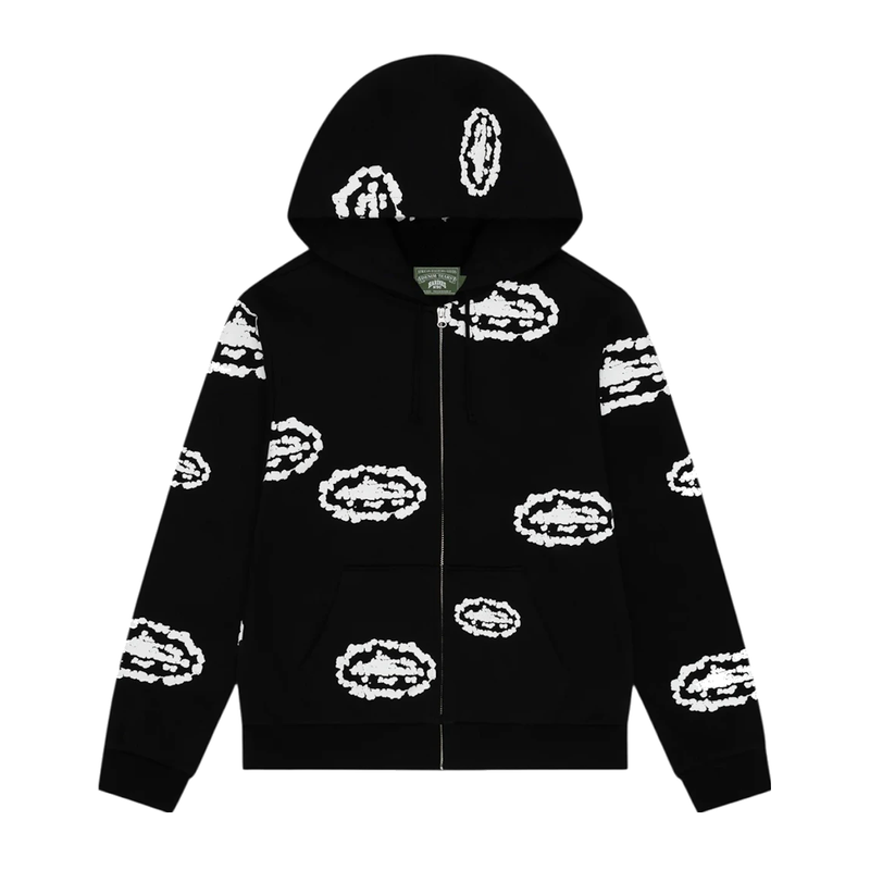 Denim Tears x Corteiz Island Wreath Zip Hoodie Black