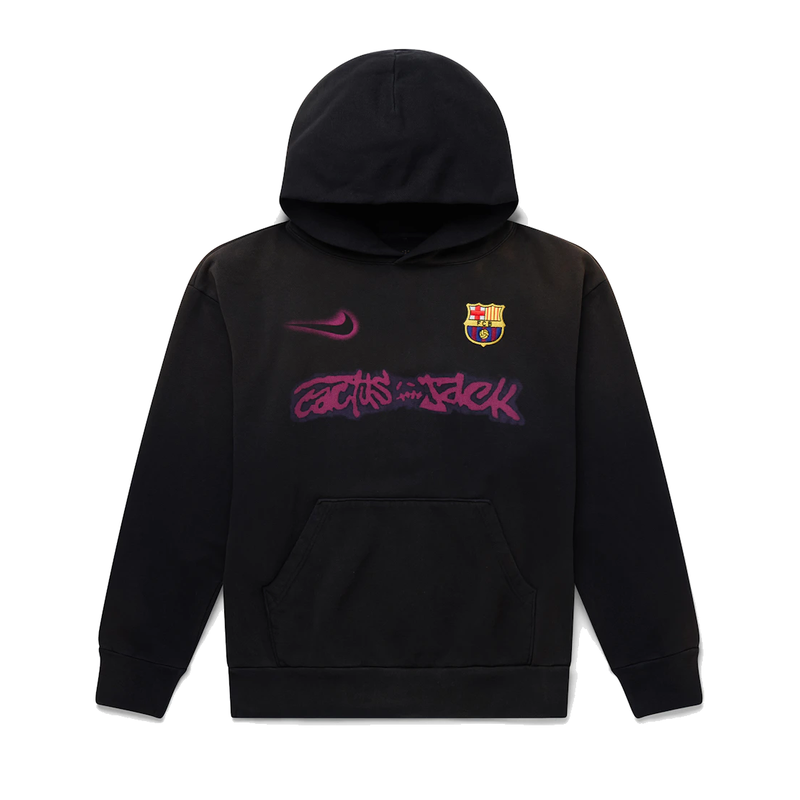 Travis Scott x Nike x FC Barcelona Spray Logo Hoodie Black