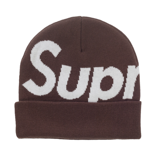 Supreme Big Logo Beanie Brown
