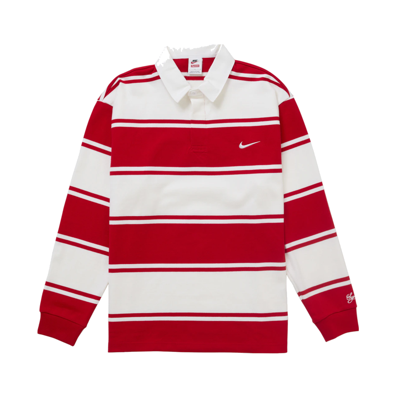 Supreme Nike Stripe Rugby Red