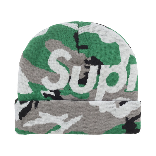 Supreme Camo Big Logo Beanie Green Camo