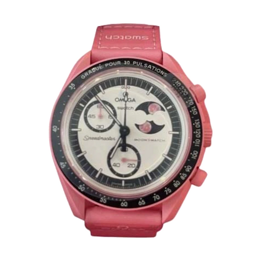 Swatch x Omega Bioceramic Moonswatch Mission to the Pink Moon SO33P700