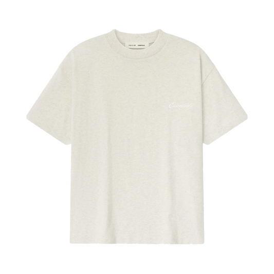 Fear of God Essentials Embroidered Classic Short Sleeve Tee Oatmeal Heather