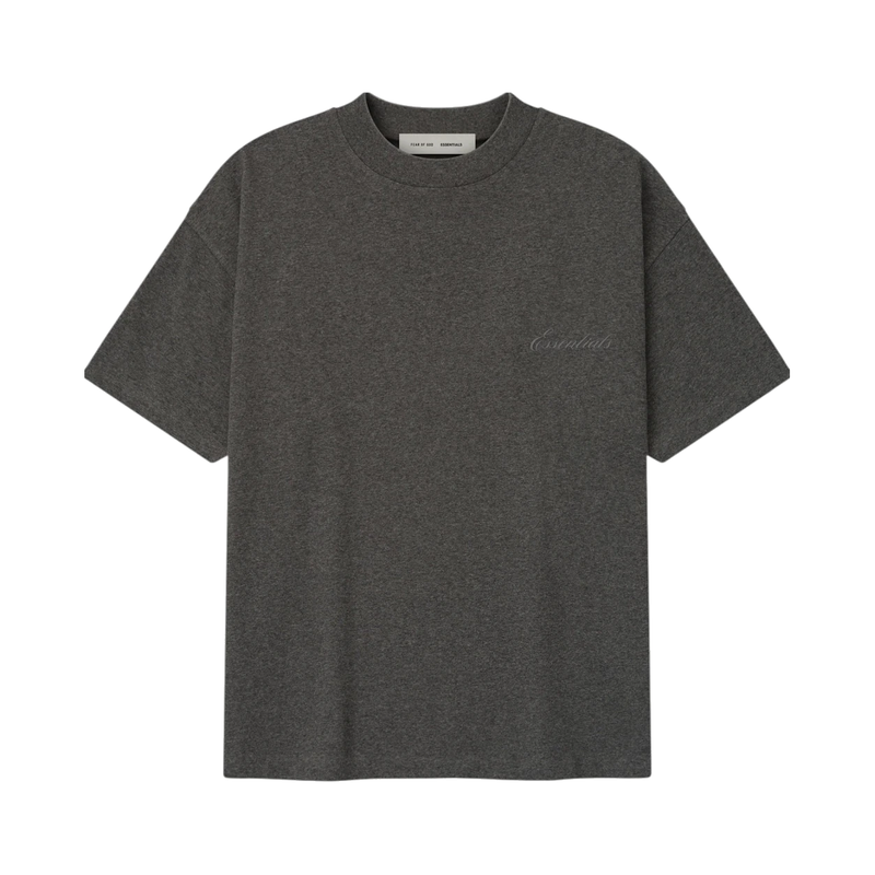 Fear of God Essentials Embroidered Classic Short Sleeve Tee Charcoal Heather