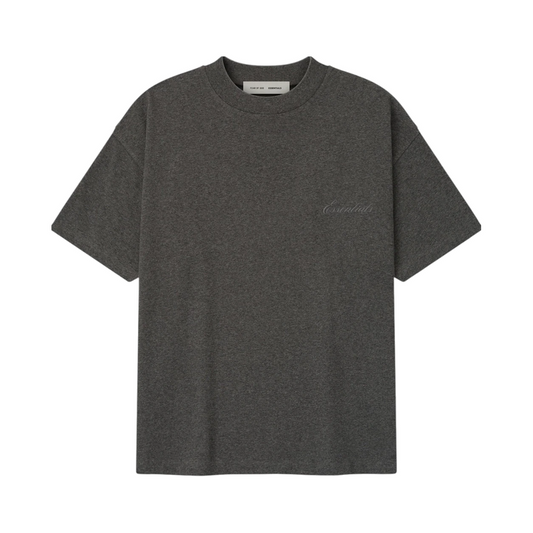 Fear of God Essentials Embroidered Classic Short Sleeve Tee Charcoal Heather