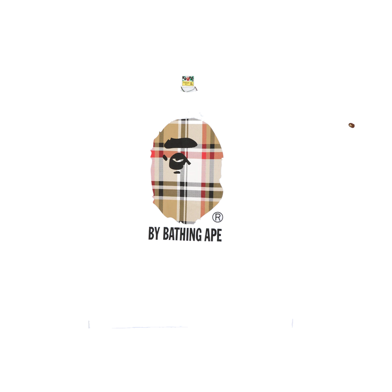 BAPE A Bathing Ape Check by Bathing Tee White/Beige
