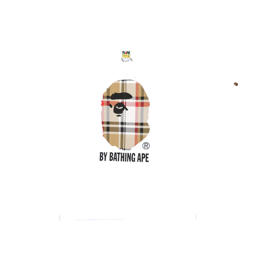 BAPE A Bathing Ape Check by Bathing Tee White/Beige