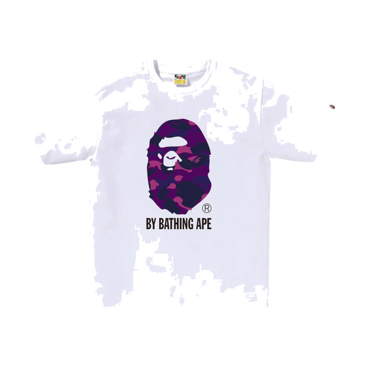 BAPE A Bathing Ape Color Camo By Bathing Ape Tee White/Purple