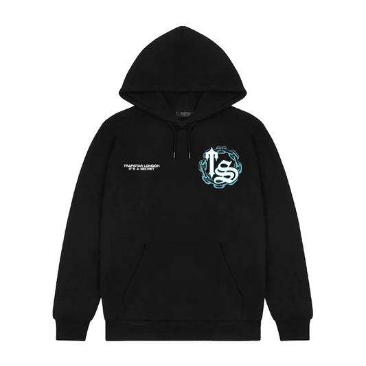 Trapstar Chain Script Hoodie Black/Teal