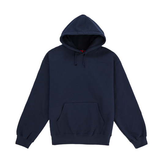 Supreme Satin Applique Hooded Sweatshirt Washed Navy