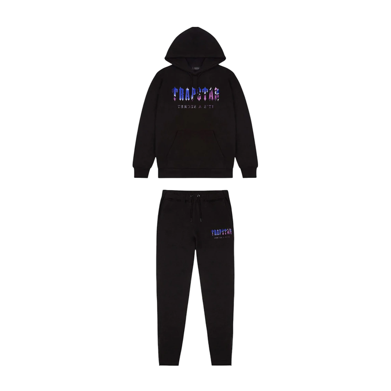 Trapstar Decoded Liquid Chrome Hoodie Tracksuit Black