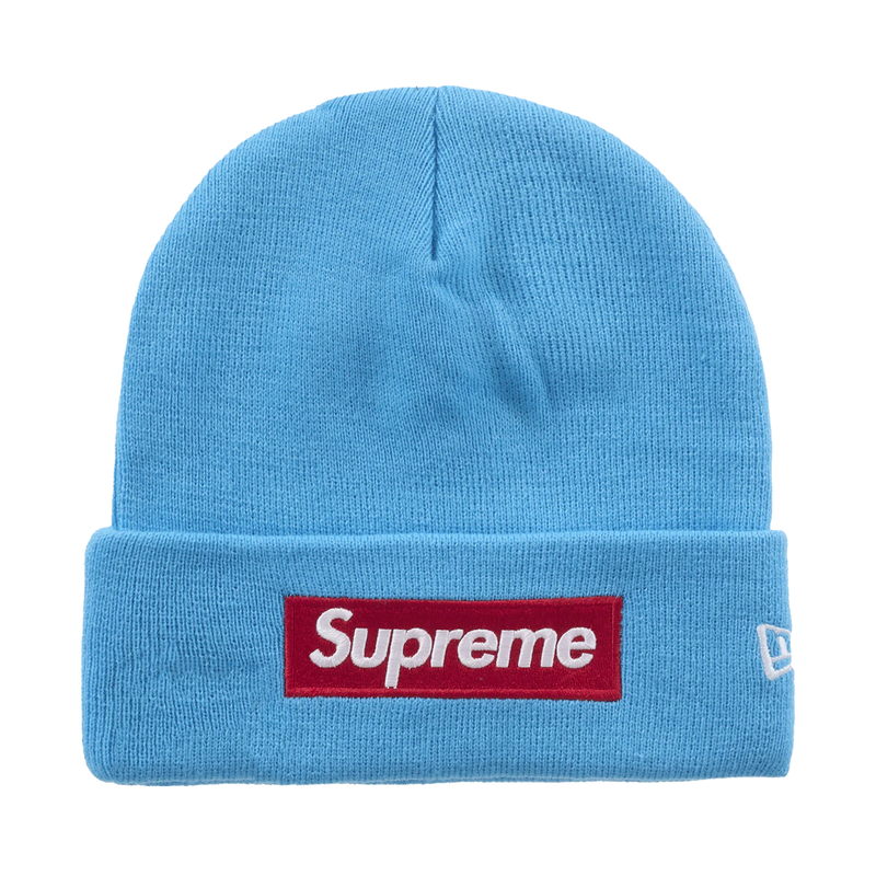 Supreme New Era Box Logo Beanie Cyan