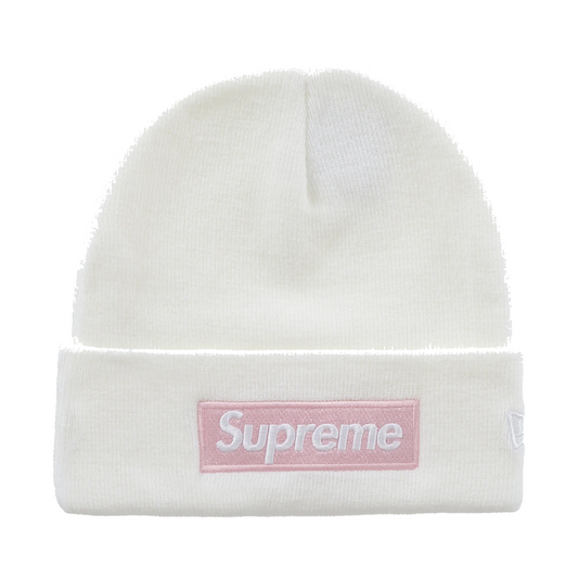 Supreme New Era Box Logo Beanie White