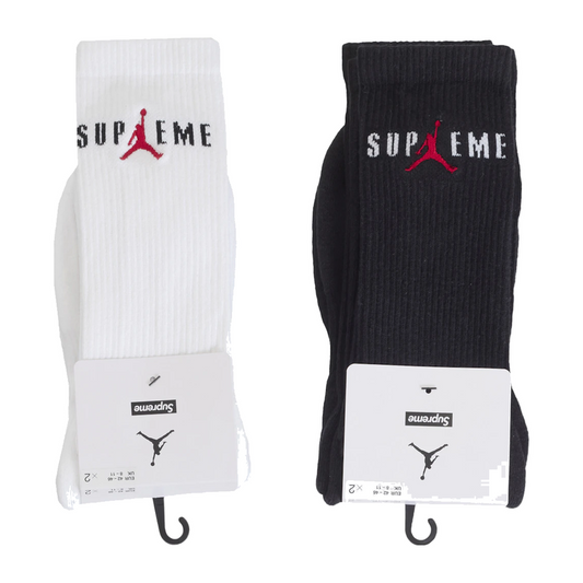Supreme Jordan Crew Socks Black/White