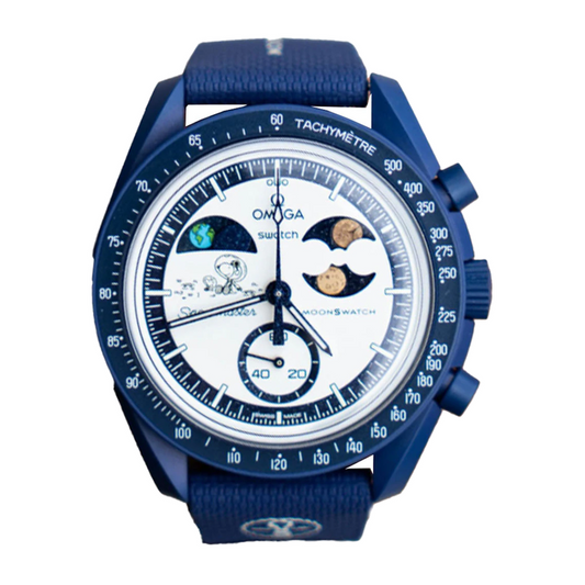 Swatch x Omega Bioceramic Moonswatch Mission To Earthphase Moonshine Gold Snoopy SO33N701L