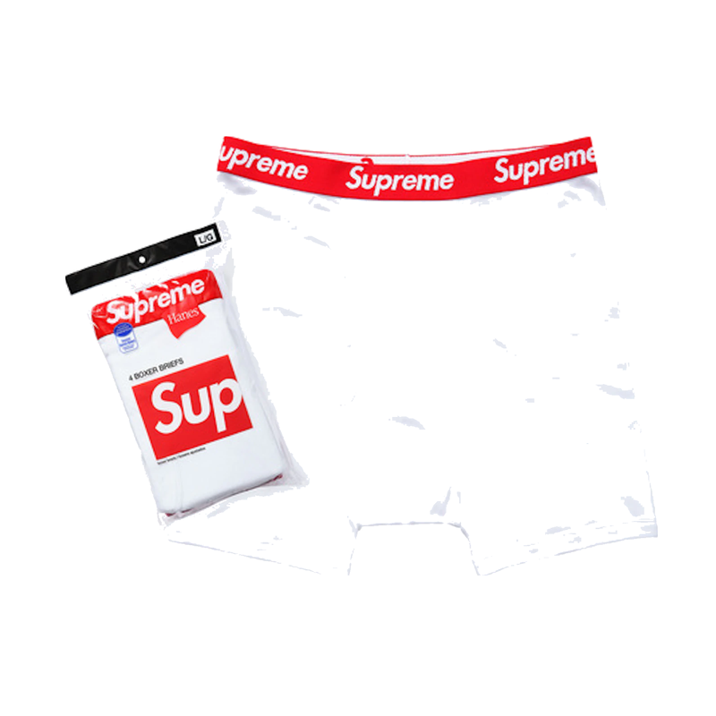 Supreme Hanes Boxer Briefs White