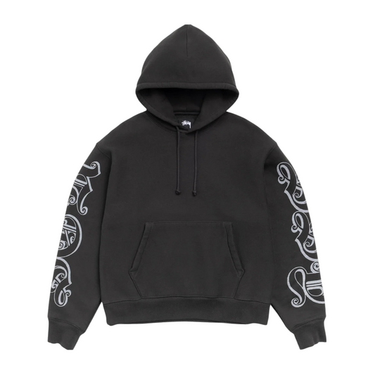 Stussy Motif Print Hoodie Black