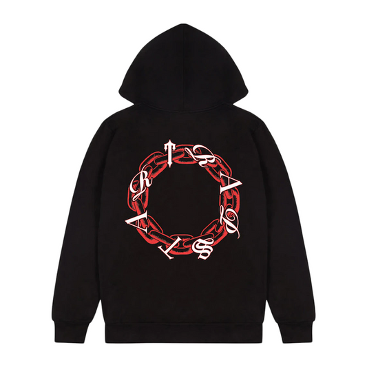 Trapstar Chain Script Hoodie Black/Red/White