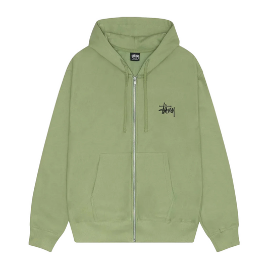 Stussy Basic Logo Zip Hoodie Moss