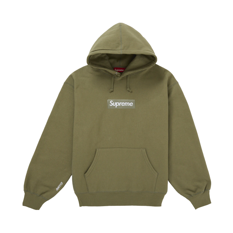 Supreme Box Logo Hooded Sweatshirt Light Olive