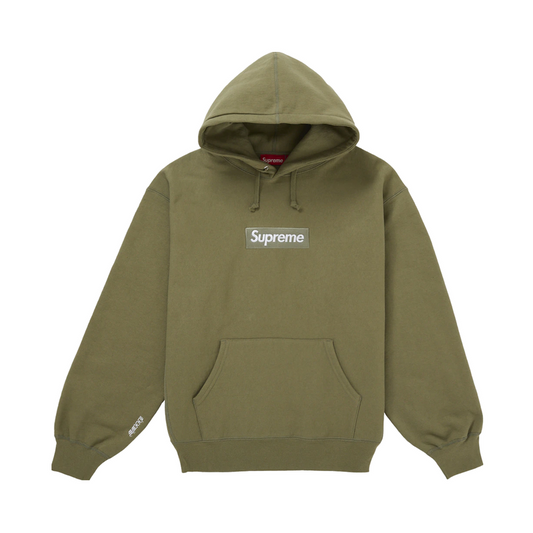 Supreme Box Logo Hooded Sweatshirt Light Olive