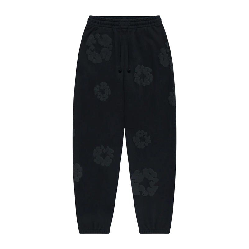 Denim Tears Cotton Wreath Sweatpants Black Monochrome