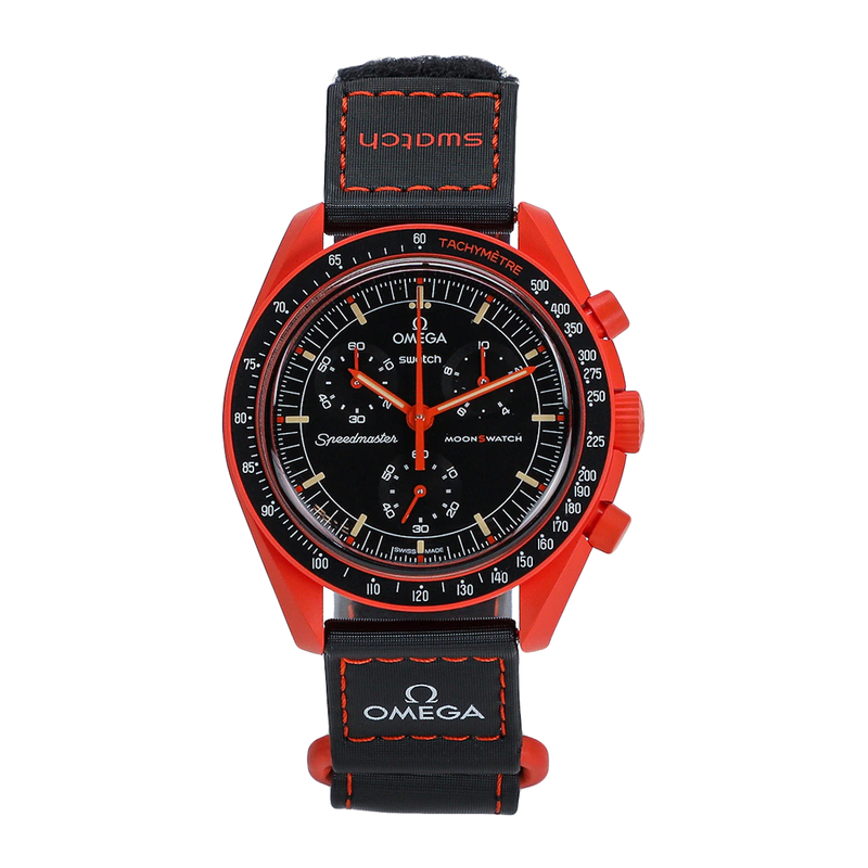Swatch x Omega Bioceramic Moonswatch Mission On Earth Lava SO33O100