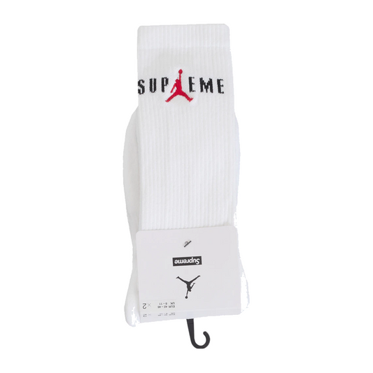 Supreme Jordan Crew Socks White