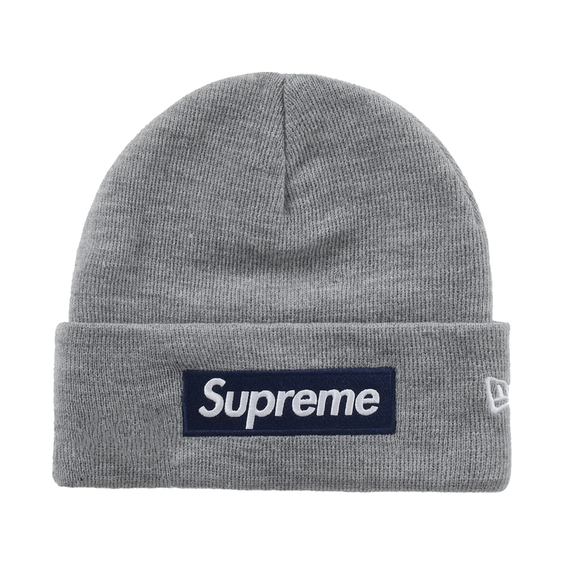 Supreme New Era Box Logo Beanie Heather Grey