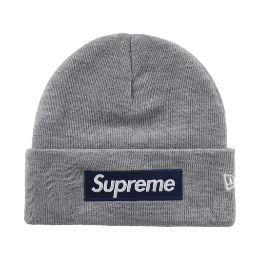 Supreme New Era Box Logo Beanie Heather Grey