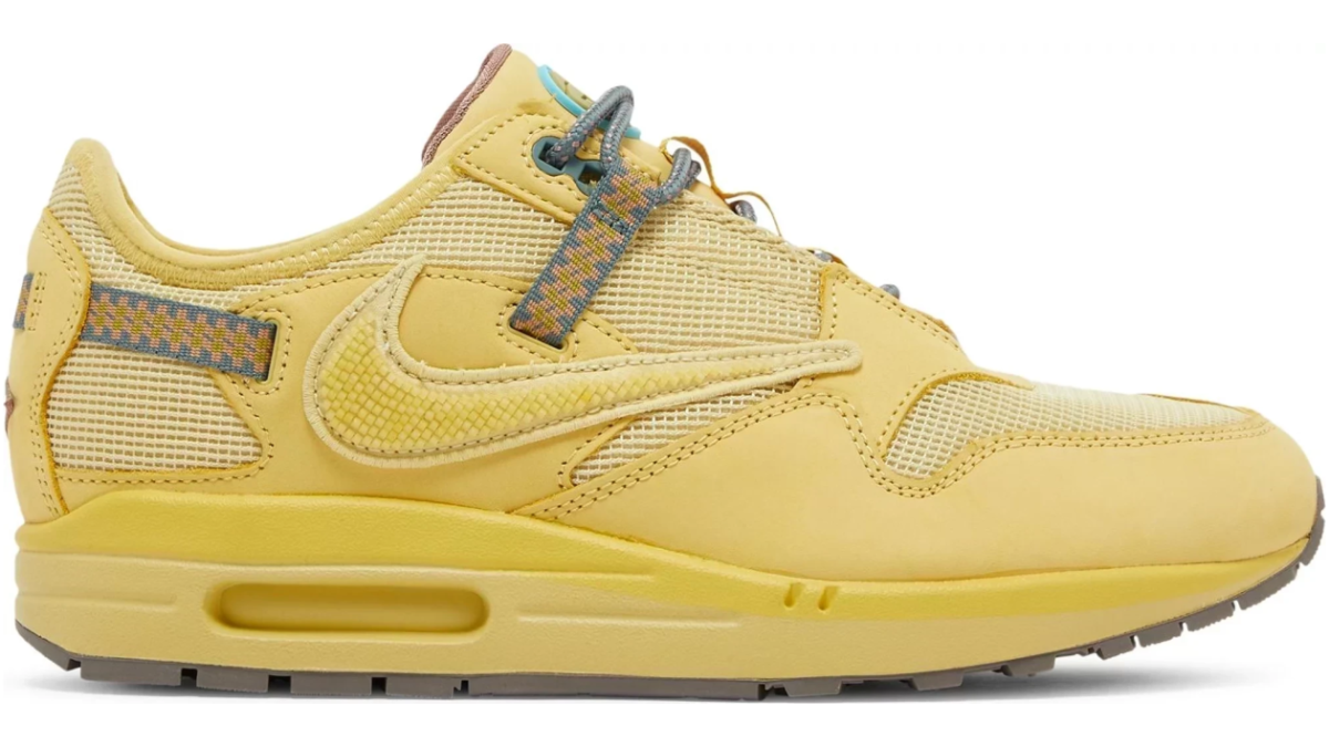 Travis Scott × Nike AirMax 1 CACTUS Gold Nike Air Max 1 Travis Scott Cactus Jack Saturn Gold - DO9392