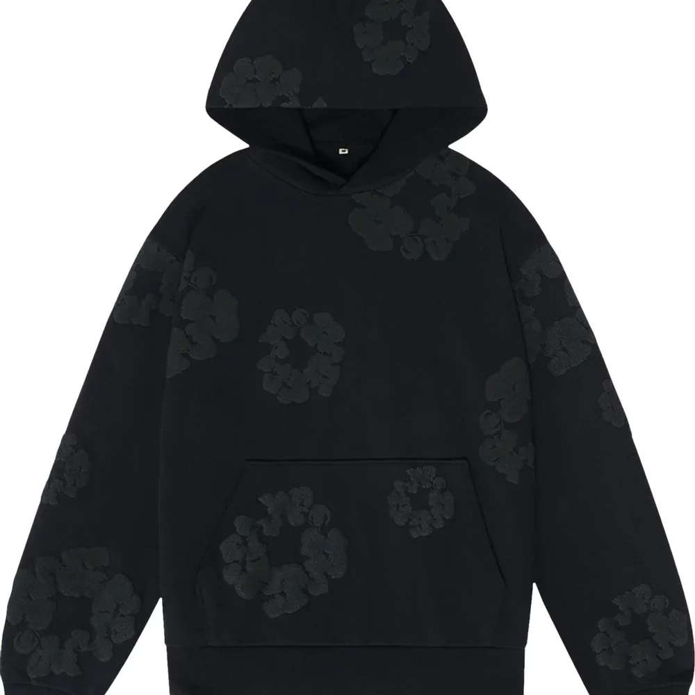 Denim Tears The Cotton Wreath Hoodie Black Monochrome Denim Tears The Cotton Wreath Hoodie Black Monochrome