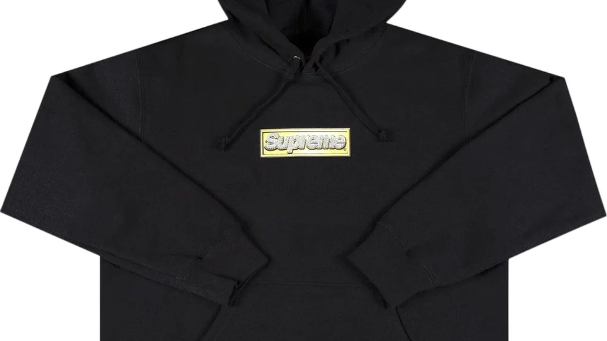 Supreme Bling Box Logo Hooded Sweatshirt Black