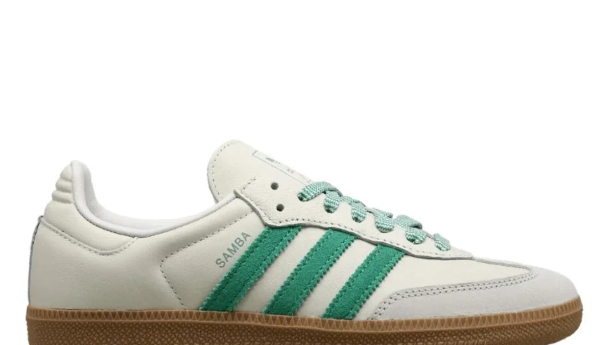 adidas SAMBA OG グリーン ホワイト adidas Originals Samba OG C White Silver Green Gum Kids