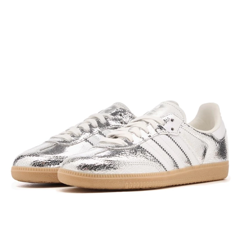 Adidas Samba OG Silver Metallic Cracked Leather
