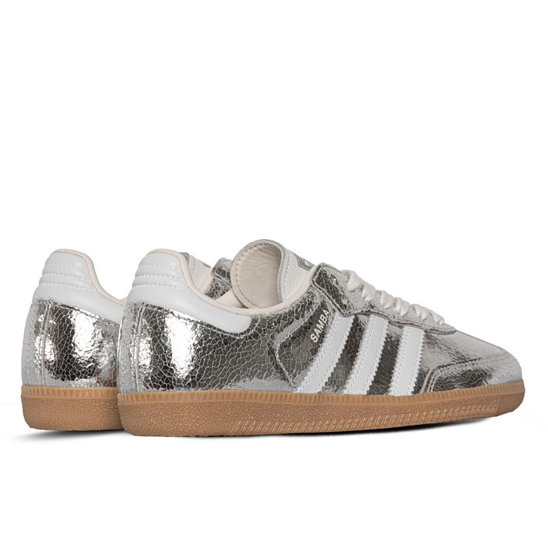 Adidas Samba OG Silver Metallic Cracked Leather