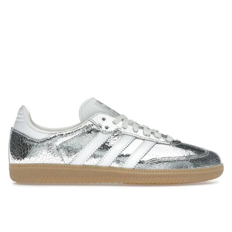 Adidas Samba OG Silver Metallic Cracked Leather