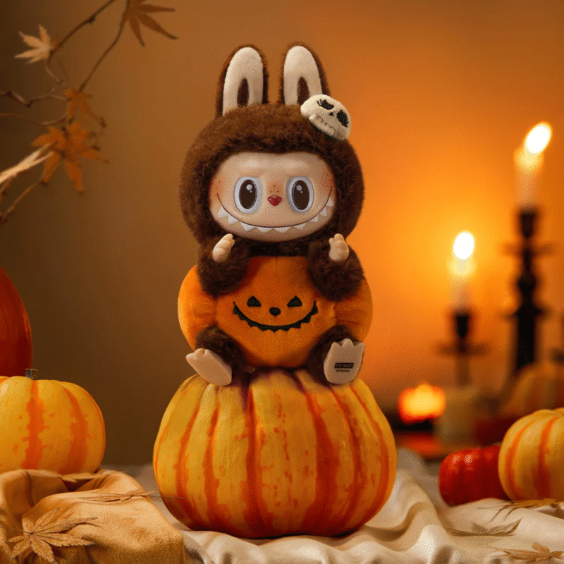 Pop Mart Labubu Happy Halloween Party Series-Sitting Pumpkin Vinyl Brelok