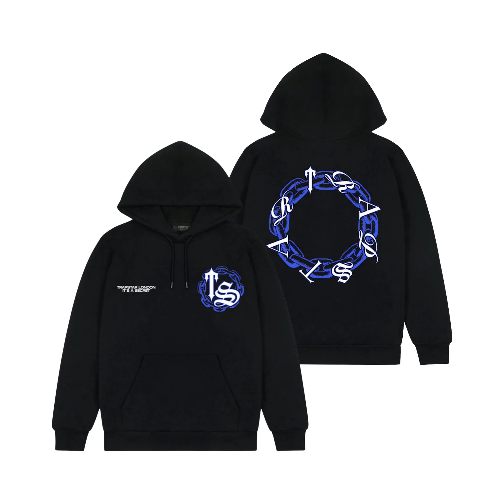 Trapstar Chain Script Hoodie - Black/Ice