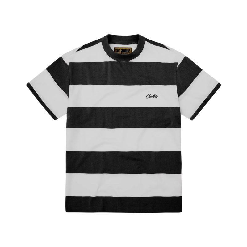 Corteiz Striped Tee - Black/White