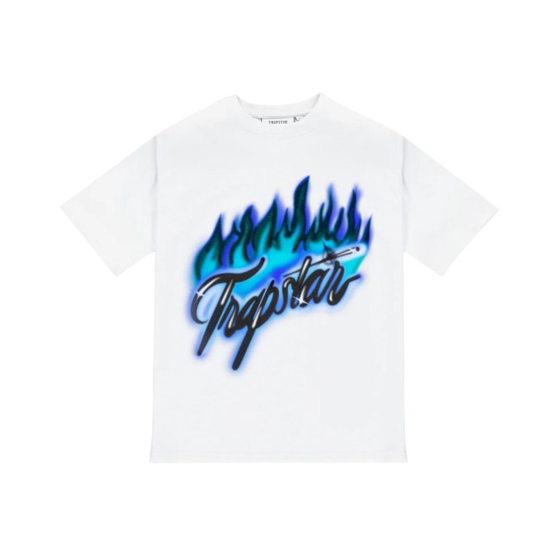 Trapstar Flame Print Tee - White/Purple