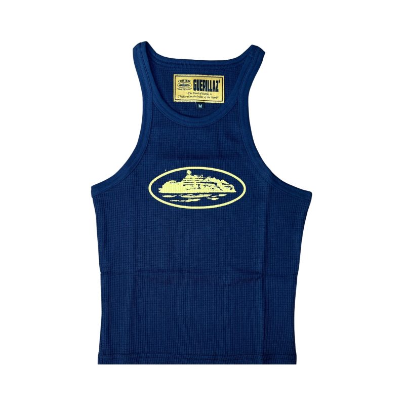 Corteiz Womens Tank Top - Navy/Yellow