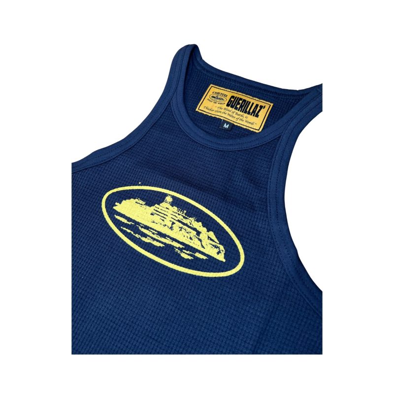 Corteiz Womens Tank Top - Navy/Yellow