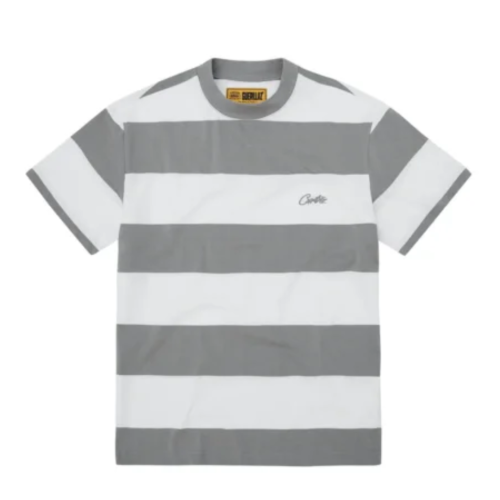Corteiz Striped Tee - Grey/White