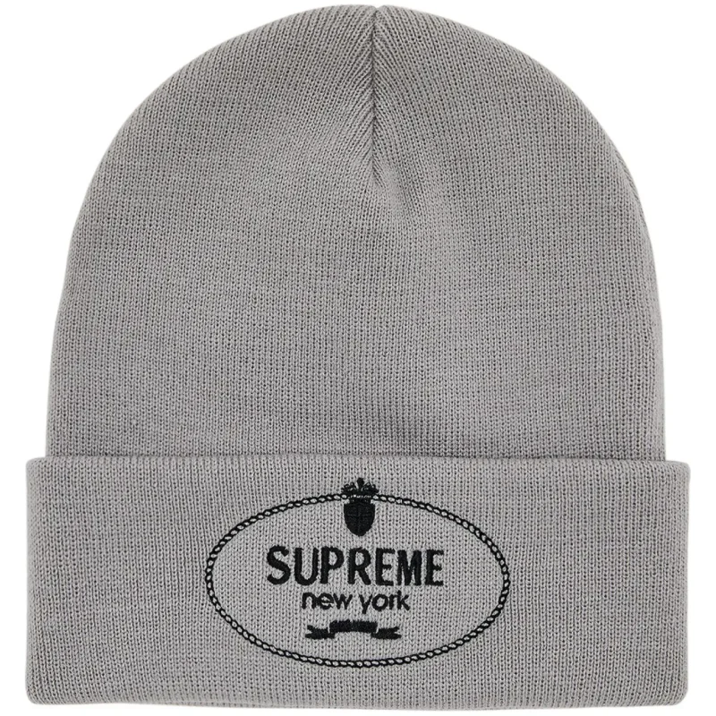 Supreme Crest Beanie Grey